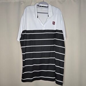 Nike Oklahoma Sooners NCAA Polo Shirt 3XL White Black Striped Golf
